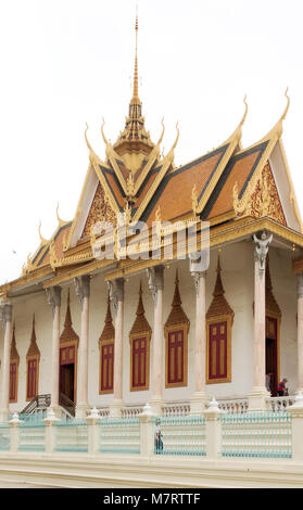 La Pagode d'argent, Phnom Penh, Cambodge, Asie, aka Wat Preah Keo Morakot Wat Ubaosoth Ratanaram , ou, dans le même site que le Palais Royal Banque D'Images