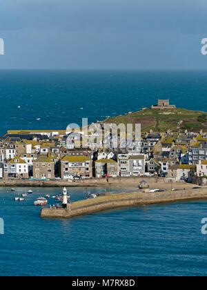 La ville balnéaire de Cornouailles et le port de St Ives en Cornouailles, Angleterre, RU Banque D'Images