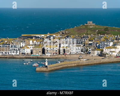 La ville balnéaire de Cornouailles et le port de St Ives en Cornouailles, Angleterre, RU Banque D'Images