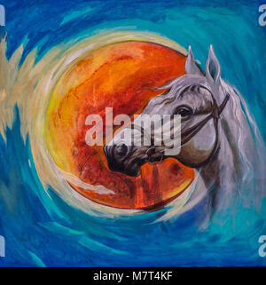 Peinture cheval impressionnant Banque D'Images