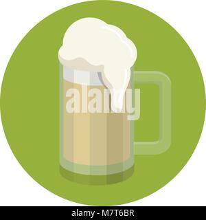 Verre de bière isolé sur fond blanc, de l'Oktoberfest, réaliste, pour un pub et bar. Vector Illustration de Vecteur