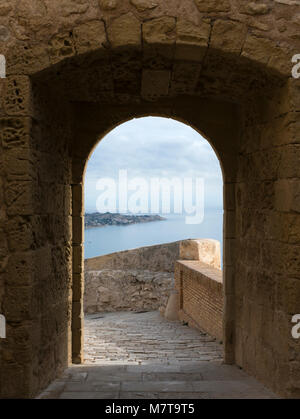 Château de Santa Barbara (Castillo de Santa Barbara), Alicante, Valencial, Espagne. Banque D'Images