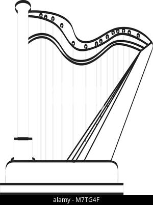 L'icône de harpe isolés. Instrument de musique Illustration de Vecteur