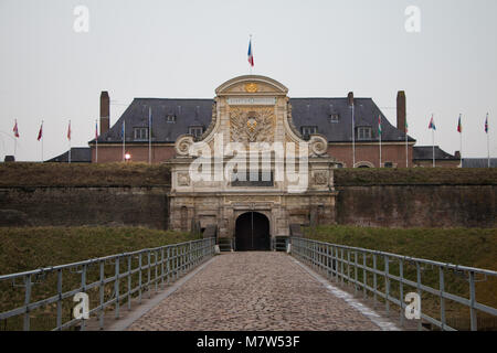 Vue de face de la citadelle de Lille, France Banque D'Images