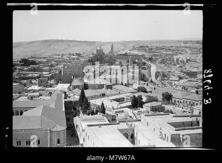 Une vue cycloramique de Jérusalem, vue depuis le composé saveur. L'image panoramique capture l'architecture historique de la ville et les monuments religieux dans un paysage panoramique. Banque D'Images