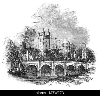 L'église de l'abbaye de St Mary the Virgin, Tewkesbury, (communément connu sous le nom de Abbaye de Tewkesbury), dans le comté anglais du Gloucestershire, Angleterre est une église paroissiale et un ancien monastère bénédictin. C'est l'un des plus beaux exemples d'architecture Normande en Grande-Bretagne et a probablement, la plus grande tour de passage romane en Europe. Il a été un centre de culte depuis le 7ème siècle, devenant un prieuré dans le 10e. Le bâtiment actuel a été commencé au début du xiie siècle. Banque D'Images