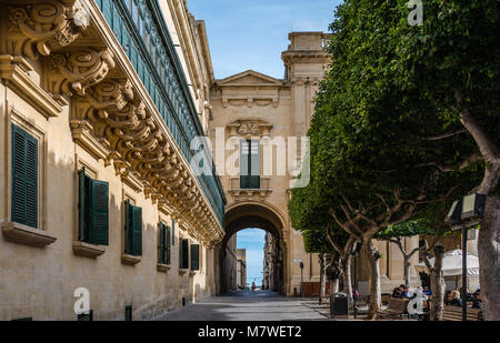 L'ancien théâtre Street, à La Valette, Malte. Banque D'Images