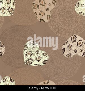 Pour imprimer avec de l'abstrait graphique. Peau de Léopard. Coeur de vecteur de fond transparent. Fond d'écran Jaguar. Animal de l'Afrique. La texture de la fourrure Illustration de Vecteur