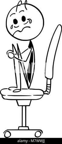 Caricature de pleurer a choqué sur chaise de bureau Illustration de Vecteur
