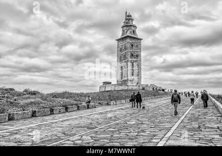 A CORUNA, ESPAGNE - Juin 13, 2016 : tour d'Hercule à La Corogne, Galice, Espagne Banque D'Images