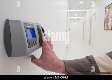 Système de contrôle d'accès biométrique Biovein : l'utilisateur est identifié grâce à son esprit. L'accès aux locaux sécurisés Banque D'Images