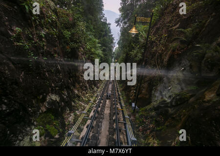 Bukit Bendera Tramway à l'île de Penang, Malaisie Banque D'Images