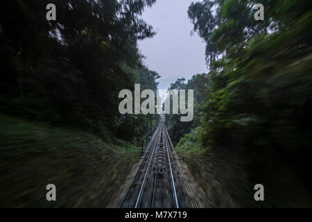 Bukit Bendera Tramway à l'île de Penang, Malaisie Banque D'Images