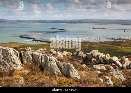 Brise-lames Holyhead sur l'île d'Anglesey Banque D'Images