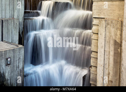 WA13831-00...WASHINGTON - caractéristique graphique de l'eau dans la zone des chutes d'eau Canyon de Freeway Park dans le centre-ville de Seattle. 2017 Banque D'Images