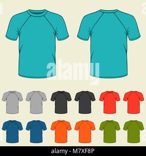 Ensemble de couleur des t-shirts des modèles pour hommes Illustration de Vecteur