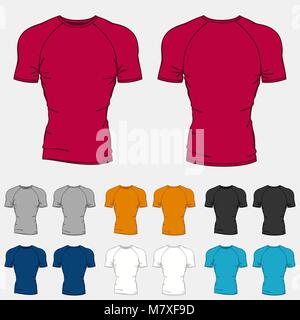 Ensemble de couleur des t-shirts des modèles pour hommes Illustration de Vecteur