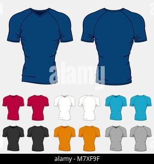 Ensemble de couleur des t-shirts des modèles pour hommes Illustration de Vecteur