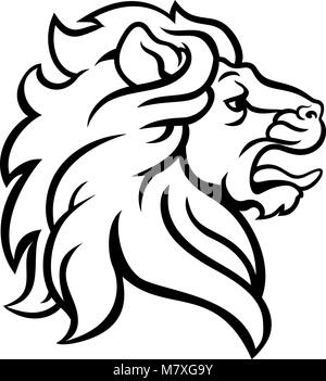 Profil de tête de lion Illustration de Vecteur