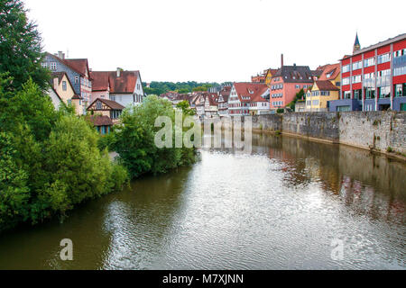 La ville pittoresque de Donauworth , sur la route romantique, Bavière, Allemagne Banque D'Images