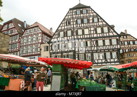 À Donaworth - Le 10/08/2016 - Market, dans la pittoresque ville de Donauworth sur la route romantique, Allemagne Banque D'Images