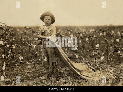 Warren Frakes, 6 ans, un Portrait, cueilleur de coton, Comanche County, California, USA, Lewis Hine pour Comité nationale sur le travail des enfants, Octobre 1916 Banque D'Images