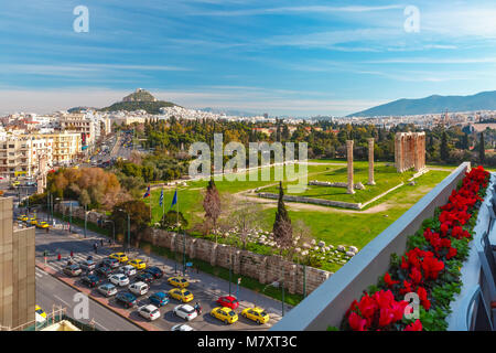 Vue sur la ville d'antenne à Athènes, Grèce Banque D'Images