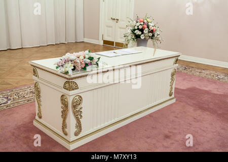 Intérieur de l'Tsarskoye Selo Palais mariage n° 3 à Pouchkine, Saint-Pétersbourg. Ancien palais de rechange. La Russie Banque D'Images