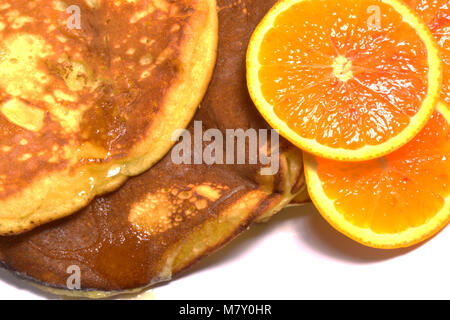 Petit-déjeuner fait maison, de crêpes sucrées des aliments frais scuzette Banque D'Images