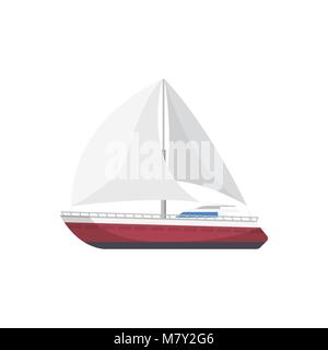 Yacht Sport Vue de côté l'icône isolé Illustration de Vecteur