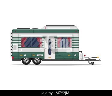 Camping caravane remorque icône isolé Illustration de Vecteur