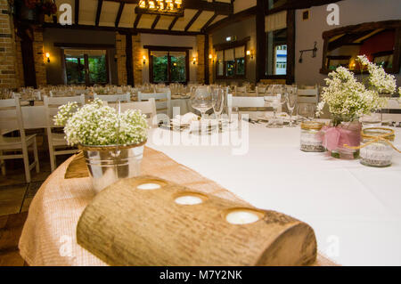 Salle à manger pour le banquet de mariage, Restaurant, Jai Alai Urrestilla, Gipuzkoa, Pays Basque, Espagne, Europe Banque D'Images