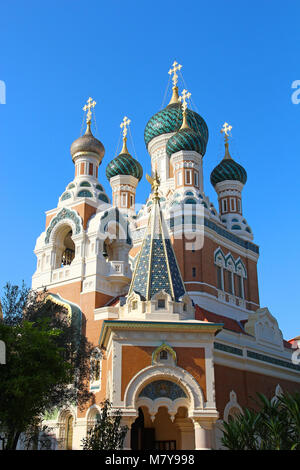 Cathédrale Orthodoxe Russe Saint-nicolas, Nice, France Banque D'Images