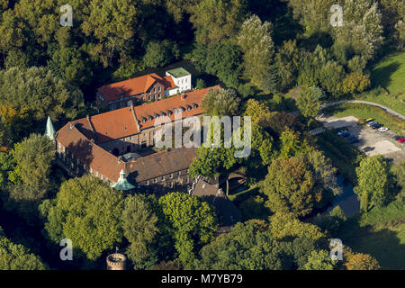 Vue aérienne, château, Château, Bladenhorst Castrop-Rauxel, Ruhr, Rhénanie du Nord-Westphalie, Allemagne, Europe, les oiseaux-lunettes de vue, vue aérienne, l'AERI Banque D'Images