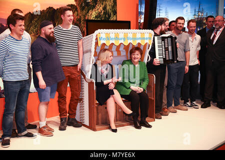 Berlin, Allemagne, 06.3.18, le Dr Angela MERKEL Chancelière (République fédérale d'Allemagne), Manuela Schwesig (Ministre président Mecklenburg Vorpommern) att Banque D'Images