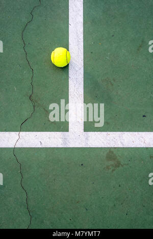 Close up d'un court de tennis et des lignes et peint. Banque D'Images