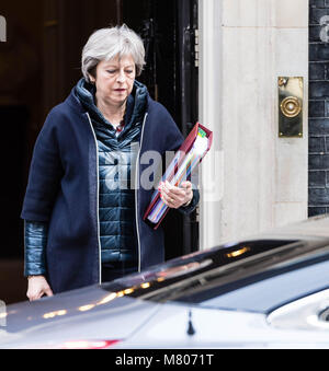 Londres, 14 mars 2018 Le Premier ministre Theresa peut quitte Downing Street 10 Ian Davidson Crédit/Alamy Live News Banque D'Images