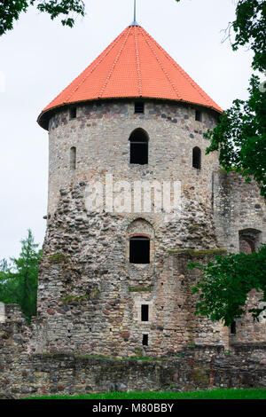 Riga, Lettonie. Le 24 août 2017. Vieille Tour du Château Médiéval Banque D'Images