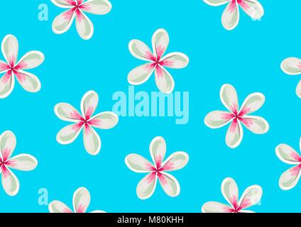 Modèle transparent avec fleurs de Plumeria. Ornement décoratif Illustration de Vecteur