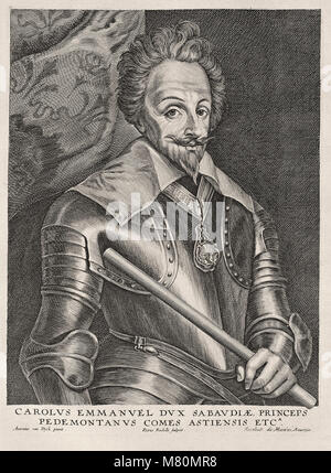 Paulus Ponce après Anthony Van Dyck - le Duc Charles Emmanuel Ier de Savoie (1562 - 1630) Banque D'Images