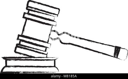 Croquis de l'icône marteau droit sur fond blanc, vector illustration Illustration de Vecteur