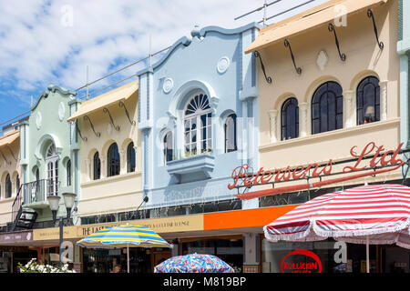 L'architecture de style mission espagnole, New Regent Street, Christchurch, Canterbury, Nouvelle-Zélande Banque D'Images