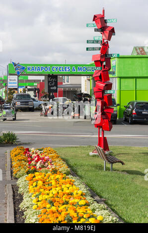 Sculpture, Letterbox Kaiapoi Williams Street, Kaiapoi, région de Canterbury, Nouvelle-Zélande Banque D'Images