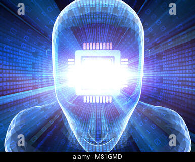 La science et la technologie de l'intelligence artificielle, de l'avenir de la science et de la technologie, réseau intelligent Banque D'Images