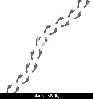 Les droits de l'nu-pieds de piste. Traces isolé sur fond blanc Illustration de Vecteur