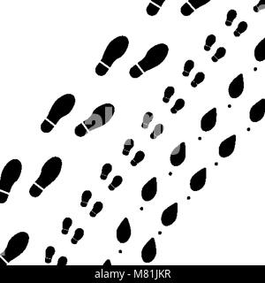 Des traces de la famille d'ossature. Homme, femme et enfant pied trail Illustration de Vecteur