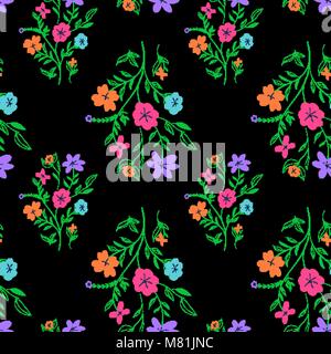 La texture de fleurs saisonnières éclatantes. Résumé motif florale Illustration de Vecteur