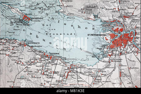 Plan de ville à partir de l'année 1892 : Saint-Pétersbourg, Russie, numérique l'amélioration de la reproduction de l'original d'imprimer à partir de l'année 1895 Banque D'Images