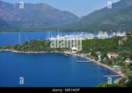 Yacht de plaisance dans la baie de Marmaris, Turquie Banque D'Images