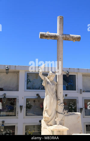 Détail de la cimetière chrétien de Mertola, Portugal Banque D'Images